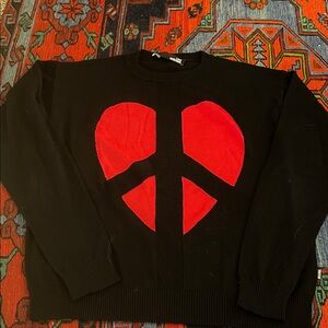 Love Moschino Black Sweater with Red Accent